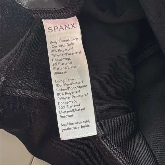 Spanx Velvet Velour High Waistband Compression Black Casual Leggins Size L - Picture 15 of 15